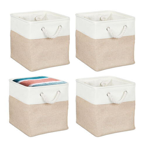 Linen Storage Baskets Set of 4 - Multipurpose Organizers