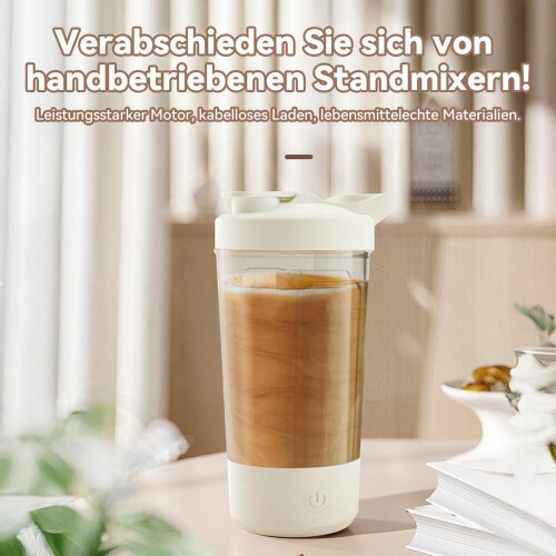 Shaker à protéines électrique 400 ml, 7 000 tr/min, étanche, ABS, blanc 1