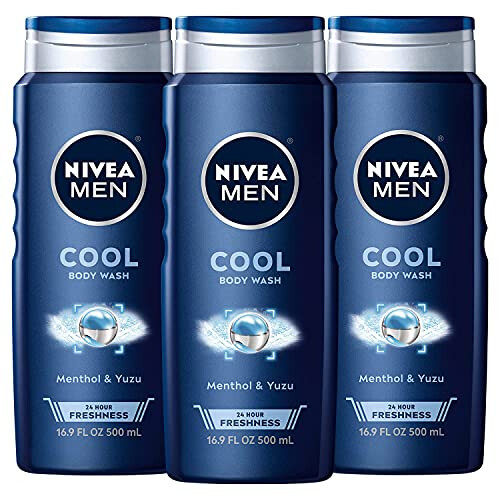 Nivea Men Cool Duschgel mit Eiskaltem Menthol, 3er Pack 500ml Flaschen