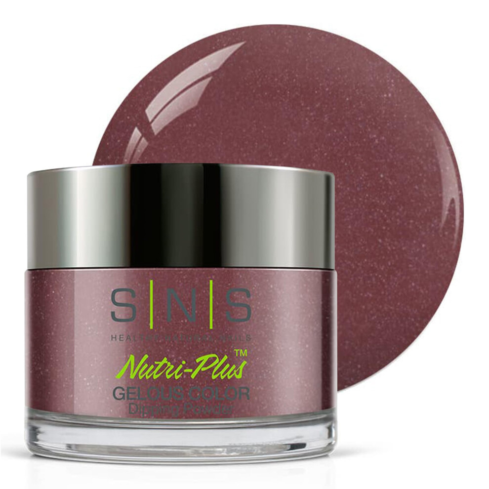 Sns Healthy Natural Sns Nail Dip Powder, Gelous Color Dipping Powder - Spanish Sangria (Brown/Mauve, Shimmer) - Long-Lasting Dip Nail Color Lasts 14 Days - Low-Odor & No