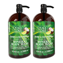 Dead Sea Collection Hennep & Kokos Limón Douchegel voor Dames en Heren - met Dode Zee Mineralen - 2-pack (67.6 fl. oz)