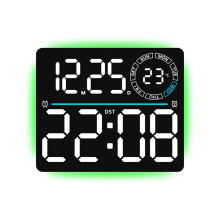 Horloge murale numérique, télécommande,-Coque noire blanche