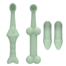 Brosse à dents à doigts pour chats, pour entraînement,-Vert