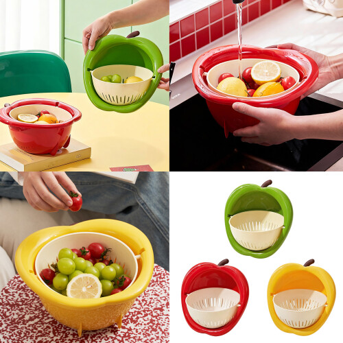 Bright Color 24.50cm Wide Flipping Drain Container Suitable-Red 2