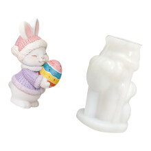 Moules en Silicone pour œufs, lapin, bougie de pâques, sans-UN