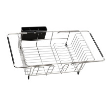 Thickened Carbon Steel Dish Rack With Segmented Sections-Silver
