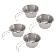 4-teiliges Camping-Rund-Reisschalen-Set aus Edelstahl