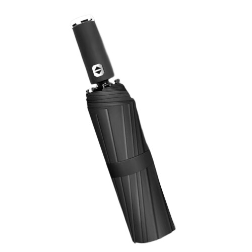 Auto Open Close Umbrella with LED Flashlight Windproof-Black