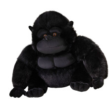 Zachte zwarte gorilla's harige pop knuffelkussen knuffelig-35 cm