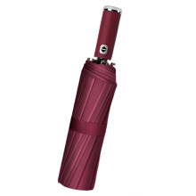 Auto Open Close Sun Umbrella Reinforced Fabric-Burgundy