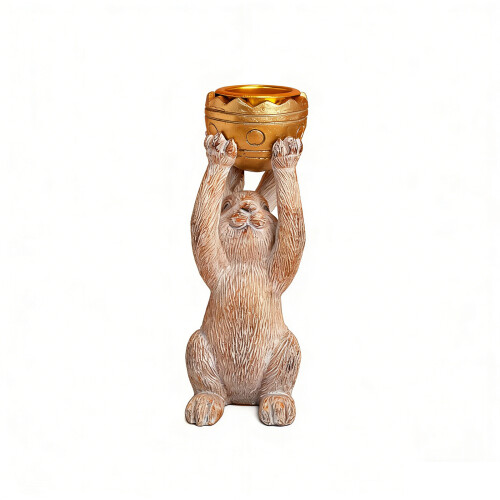 Delicate conies Candle Stand Suitable For Both Casual And-brown