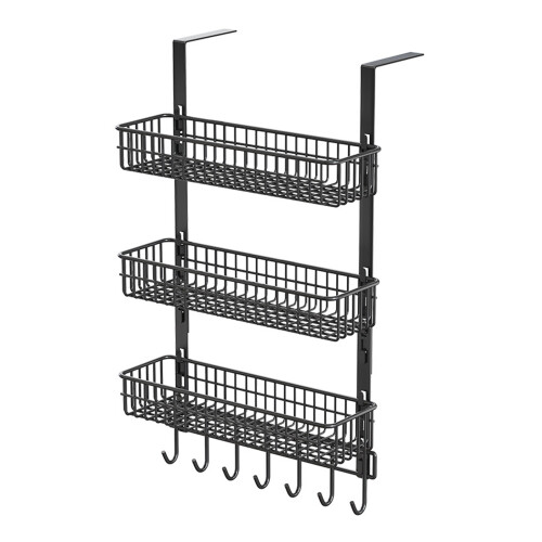 Permanent 3 Step Food Storage Shelf For Refrigerator Side-Black