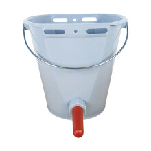 Ungiftiger Viehfuttereimer mit ergonomischem Griff.-Grau 1 Mund
