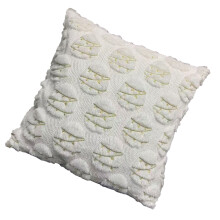 Taie d'oreiller décorative thème pâques, œufs de lapin brodés-2