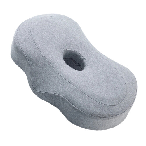 Comfortable Memory Foam Pillow Single Hole For-Light Grey