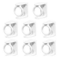 8Pcs Curtain Rod Holder Hooks Wall Mounted Storage Solution For