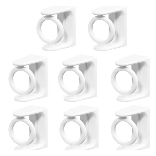 8Pcs Curtain Rod Holder Hooks Wall Mounted Storage Solution For