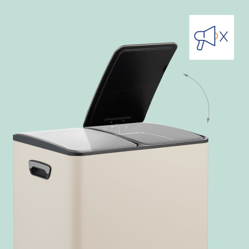 Pedaalemmer met twee compartimenten - 2x15L capaciteit