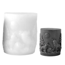 Heat Resistant 3D Wolf Pillar Candle Mold For Professional-5569
