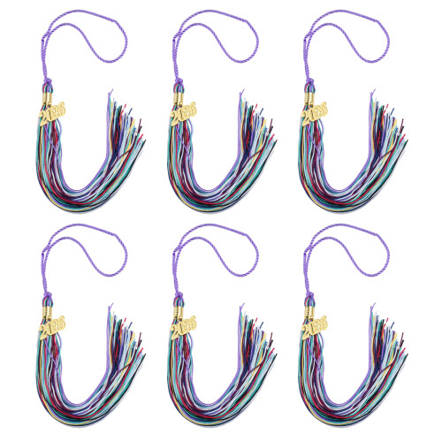 Rainbow Commencement Tassels With Year Charm Graduation-6PCS