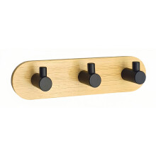 Bamboos And Stainless Steel Hook For-3 hook black round bottom
