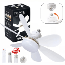 52cm Socket Ceiling Fans with Lights and Remote E27/B22 Socket for Bedroom