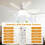 52cm Socket Ceiling Fans with Lights and Remote E27/B22 Socket for Bedroom 8