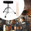 Black Padded Adjustable Drum Throne Seat with Maple Wood Drumsticks 11
