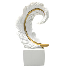 Gesneden gevederde figuur abstracte kunstsculptuur-Witte enkele