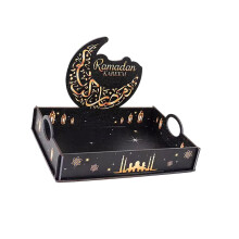 Snacks Dienblad Houten Desktop Organizer Geschikt voor boeken-4
