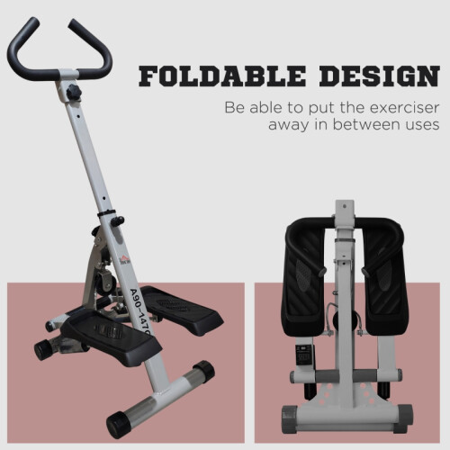 Stepper w/ Handle Hand Grip Home Gym Grey 1