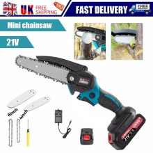 6'' 4000W Mini Cordless Chainsaw Electric One-Hand Saw Wood Cutter +2 Batteries