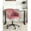 Beliani Desk Chair VENICE Velvet Pink 2