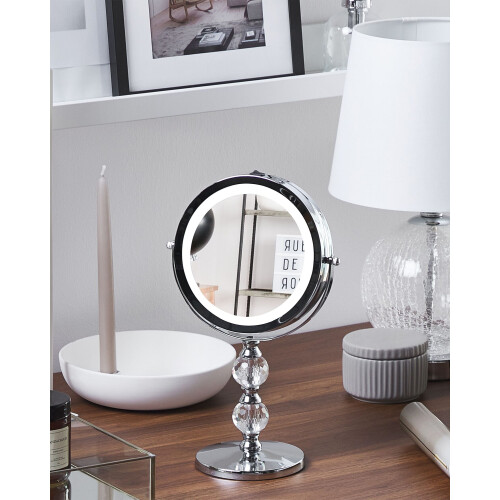 Beliani Makeup Mirror LED CLAIRA Silver 1