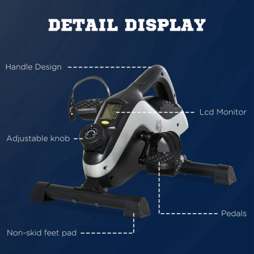Portable Pedal Exerciser,8-Level Mag ResistanceLCD 1