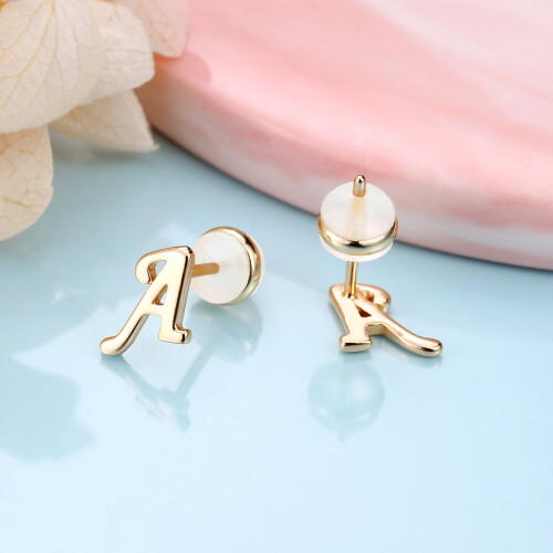 TURANDOSS Sterling Silver Initial Stud Earrings for Women 1