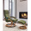 Beliani Massage Chair HERO with Footstool Fabric Green 2