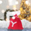 Christmas Knit Drawstring Gift Bag Red White Santa Sack 2