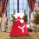 Christmas Knit Drawstring Gift Bag Red White Santa Sack 4