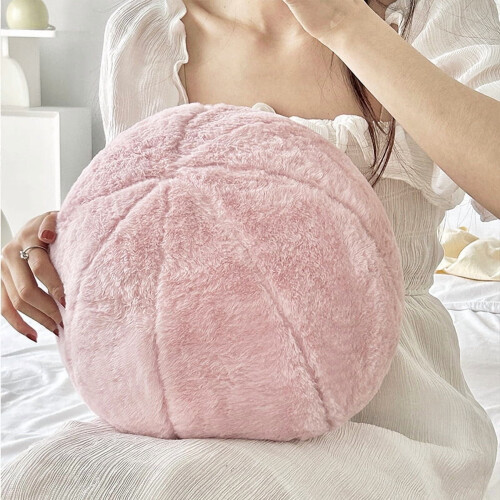 Deep Pink Round Pillow Soft Decorative Cushion 30 cm 2