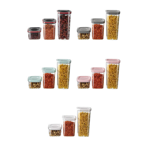 Organisateurs de cuisine, ensemble de 3 récipients-Rose 1