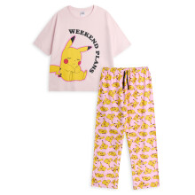 Pokemon Short Sleeve Long Leg Pyjama Set (Womens Pink)