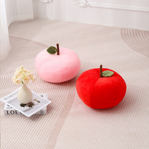 Red Apple-Shaped Pillow Soft Decorative Throw Pillow 31cm x 2