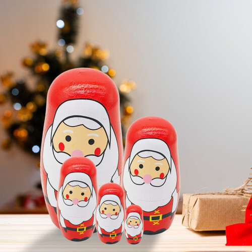 Bábóga Neidithe Adhmaid Santa Claus 5 phíosa