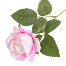 Rose artificielle en velours rose clair à tige unique