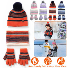 Kids Knit Winter Hat, Scarf & Gloves Set for Ages 4–7