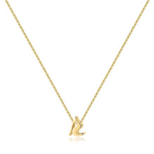 Ketting met sierlijke initialen van 925 sterling zilver, 16+2 inch