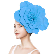 Bandeau floral bleu clair à grandes fleurs, accessoire de tête pour mariage