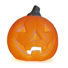Zucca di Halloween in plastica arancione chiaro, modello soffiato, Jack O
