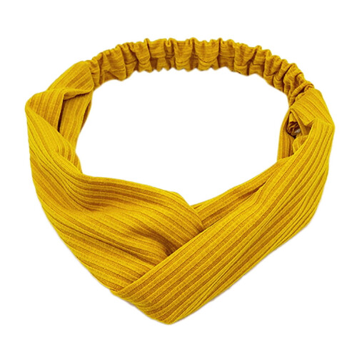 Dámska elastická čelenka s uzlom Twist – žltá